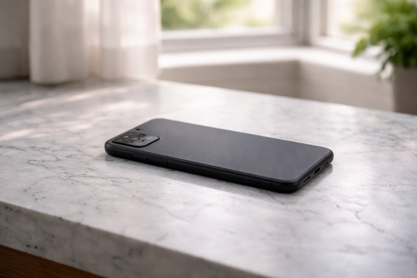 Android phone powered off and resting on a cool flat surface